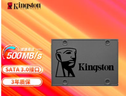 金士顿(Kingston) 480GB SSD固态硬盘 SATA3.0接口 A400系列 读速高达500MB/s